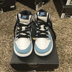 Jordan retro 1 Carolina blue white and black toddler sneakers size 10c